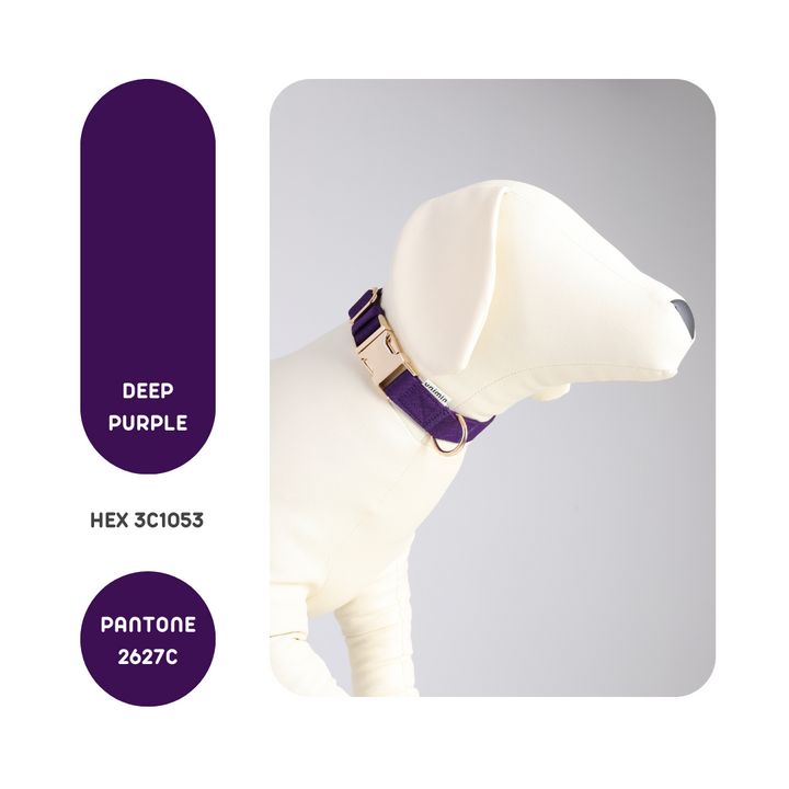 UNIMIN Comfortable Curved Collar in Deep Purple, showcasing eco-friendly design made from REPREVE® recycled fibers