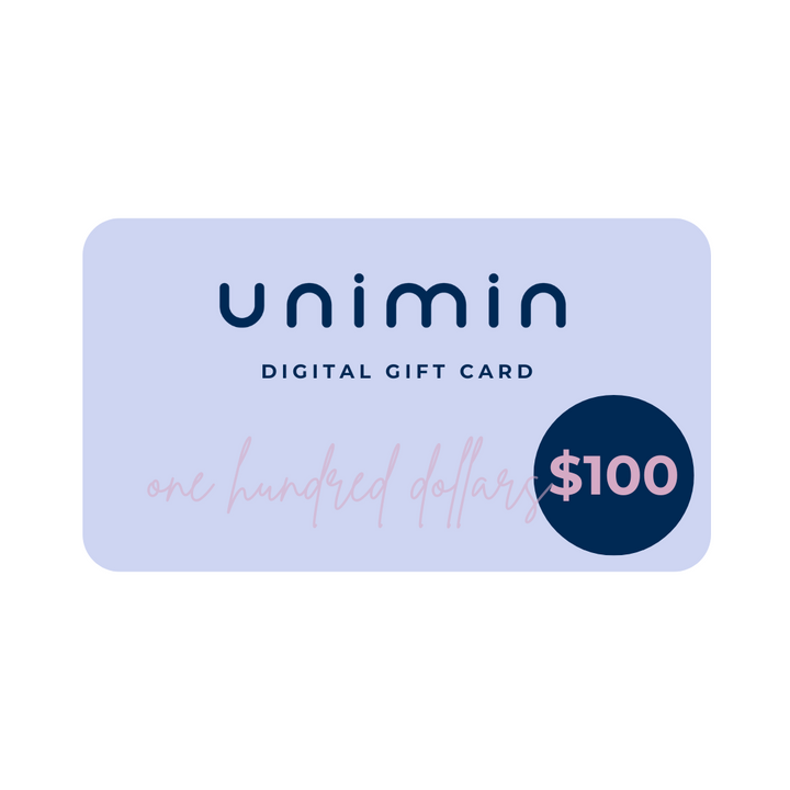 UNIMIN Digital Gift Card in a $100 denomination, offering flexibility for selecting premium pet accessories.