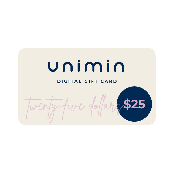 UNIMIN Digital Gift Card in a $25 denomination, featuring a sleek design and perfect for gifting pet lovers.