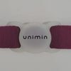 UNIMIN Silent Silicon Pet ID Tag Sleeve attached to a dog collar, showcasing a secure and silent fit for daily use.